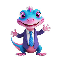 Charming Lizard in a Suit, Cartoon Character