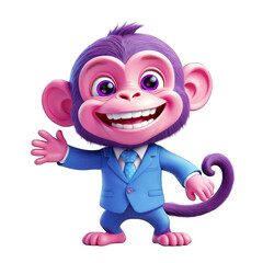 Charming Purple Monkey in Suit