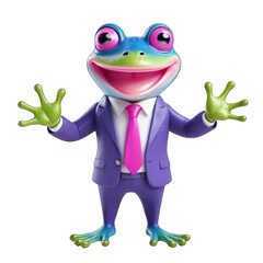 Cheerful Frog in a Suit