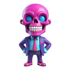 Pink Skull in Suit, Fun, Quirky, Character