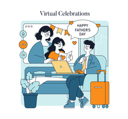 Virtual Father's Day Celebration Video Call