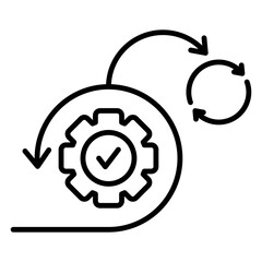Agile development and continuous workflow icon symbolizing a streamlined operational process for business automation and project management optimization