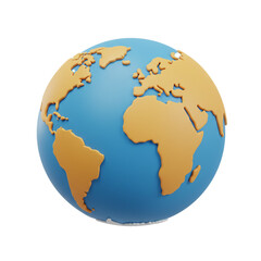 A vibrant illustration showcases a stylized depiction of our planet, highlighting continents with a warm, golden hue against a serene, azure backdrop, evoking global unity.