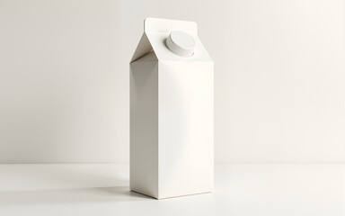 A minimalistic, unbranded milk carton design showcasing a simple, eco-friendly packaging concept. High quality