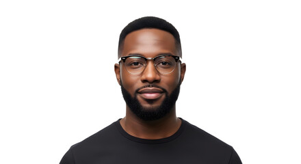 Obraz premium Portrait of a Young Black Man with Glasses