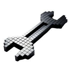 Pixelated Wrench A Digital Tool Icon