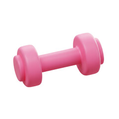 A vibrant, three-dimensional rendering showcases a pink dumbbell, perfectly isolated against a stark black background, emphasizing fitness and exercise.
