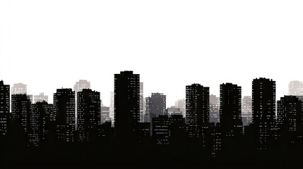 City skyline silhouette at night.