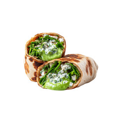 Delicious Spinach and Feta Wrap with Avocado Crema - Healthy Mediterranean Cuisine
