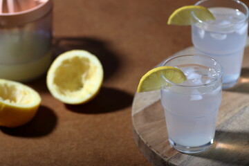 Lemonade in glasses freshly squeezed