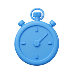 A vibrant, three-dimensional rendering showcases a classic stopwatch, meticulously crafted with a smooth, glossy finish, perfect for representing time and precision.