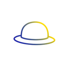 Elegant Bowler Hat Icon: Gradient Design Element