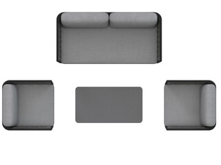Minimalist Grey Outdoor Patio Furniture Set