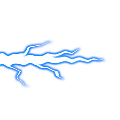 Blue lightning bolt effect with transparent background
