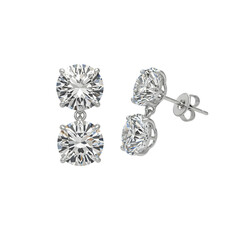 Elegant Double-Stone Earrings: Sparkling Jewelry Design