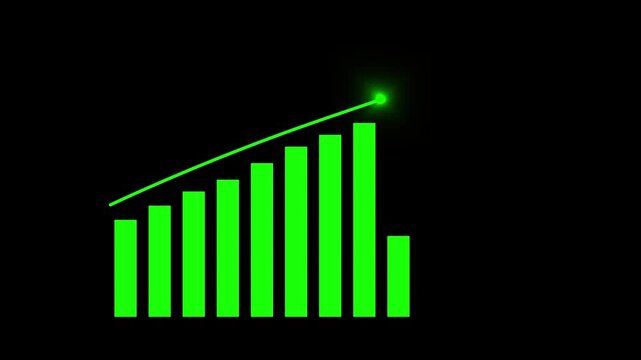 Market Recovery Concept. Successful growth trend blue line graph going Up. Business graph chart with growing business concept. Abstract decreasing business graph chart animation background.