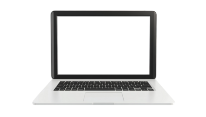 Laptop modern frameless with blank screen isolated on transparent background - super high detailed photorealistic esp 10 vector