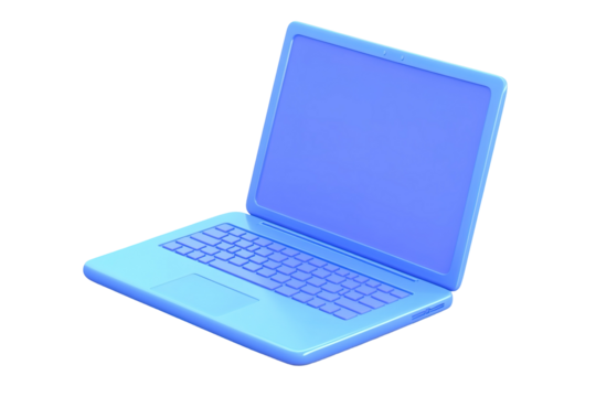 Laptop modern frameless with blank screen isolated on transparent background - super high detailed photorealistic esp 10 vector