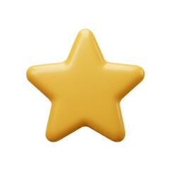 A vibrant, glossy, golden star with rounded edges, perfectly rendered against a stark black background, creating a visually appealing and eye-catching image.