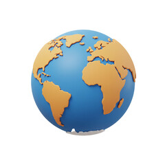 globe on white background