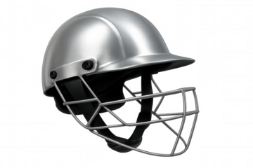 Cricket helmet ensuring safety during matches, featuring a transparent background for easy integration into designs
