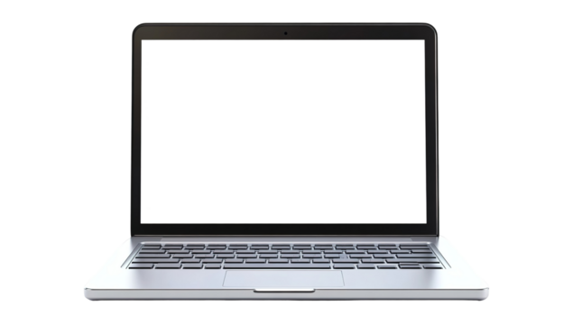 Laptop modern frameless with blank screen isolated on transparent background - super high detailed photorealistic esp 10 vector