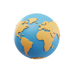 globe on white background