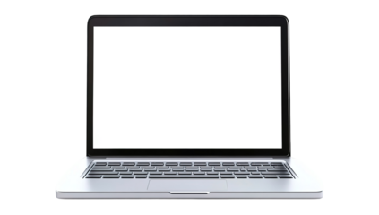 Laptop modern frameless with blank screen isolated on transparent background - super high detailed photorealistic esp 10 vector
