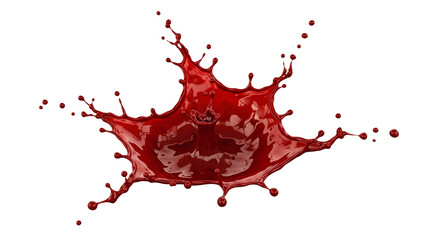 Red Liquid Splash Isolated on Transparent Background