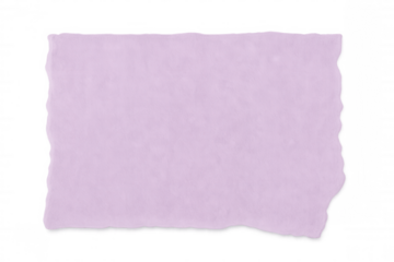 Purple paper fragment with ragged edges, ripped and floating against transparent backdrop, offering clean design placement area