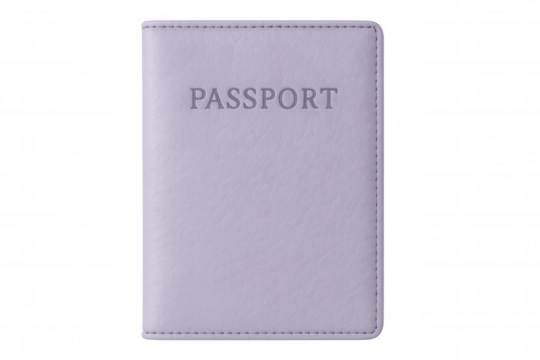 Closed purple passport isolated on transparent background, symbolizing travel, citizenship, and identity - Powered by Adobe