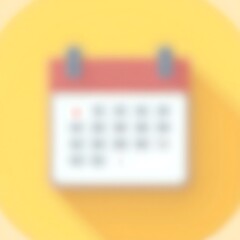 Simple Calendar Icon:  Soft, Yellow Background and Minimalist Design