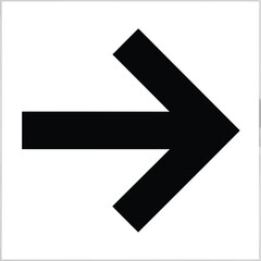 Fototapeta premium Black Arrow Pointing Right on White Background direction pointer