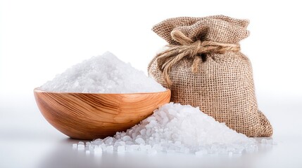 Salt Display: Captivating arrangement of sea salt, offering visual interest to highlight the fine texture and culinary use of salt.