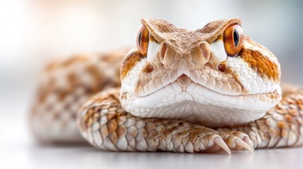 Rattlesnake's Intense Gaze: A close-up shot of a rattlesnake, showcasing its intense, captivating eyes, revealing the captivating patterns of its scaled skin.