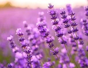 Fototapeta premium Lavender field at sunset