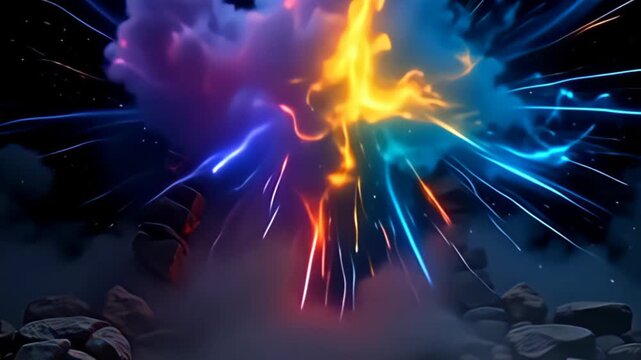 indium amp breathless animation, amp unkept lapidate moulding shot originate with powder and beam light an burst of active tints that beat and throb, propose an fascinate difference of