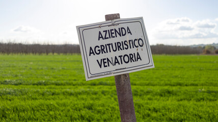 Placa, azienda agrituristico venatória, Itália