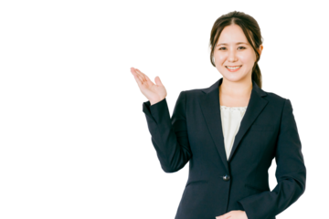 案内をするビジネスウーマン（ガイド・説明・誘導）
