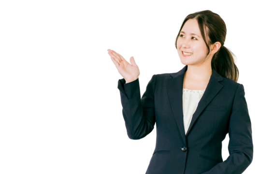 案内をするビジネスウーマン（ガイド・説明・誘導）
