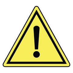 Yellow Warning Triangle with Black Exclamation Mark Symbol danger caution
