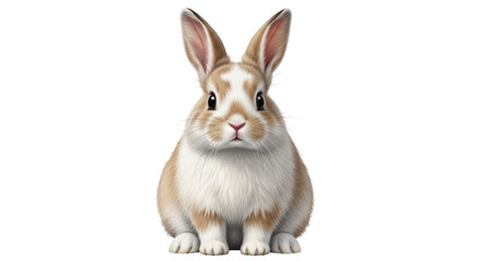 Obraz premium Adorable Little Bunny with Soft Fur and Big Ears Sitting Still on a Black Background