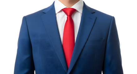 Blue Suit with Red Tie Professional Style