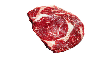 Fototapeta premium Juicy, marbled beef ribeye steak, isolated on white background.