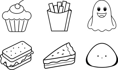 Dessert and Pastry Clipart Set with Cupcakes Cake and Donut