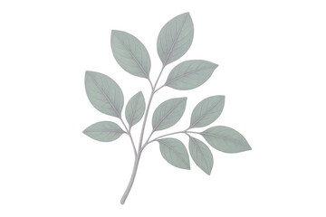 Naklejka premium Green botanical branch with transparent overlay, ideal for digital design and creative layouts