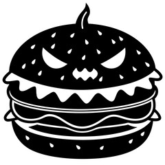 vector illustration of a Halloween burger