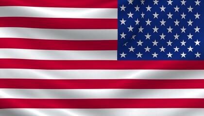 Naklejka premium A digital illustration of the United States flag, showcasing its iconic red, white, and blue colors, waving in a realistic manner.