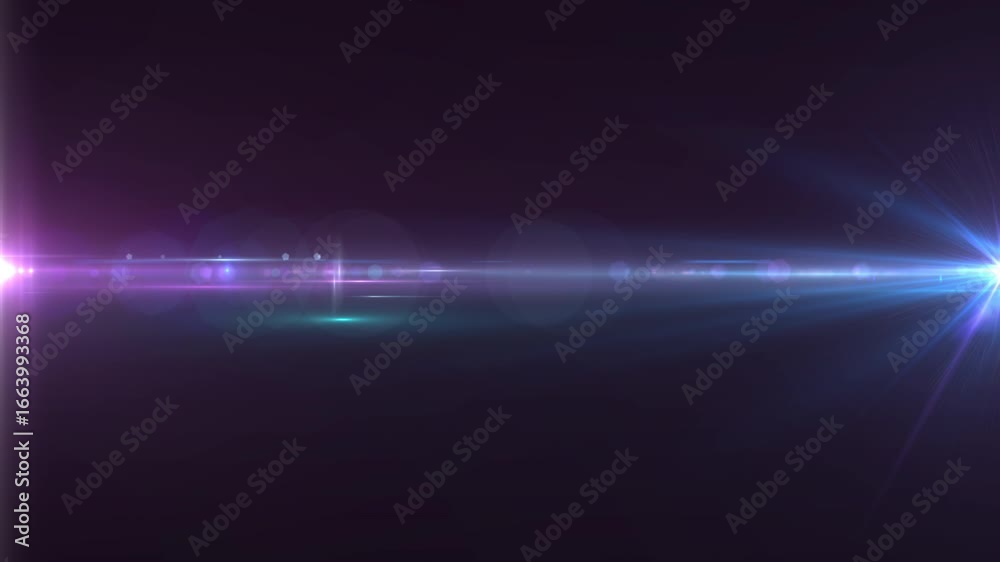 Canvas Prints abstract loop blue pink glow optical lens flare shine light animation from middle right side on blac