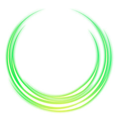 Green glowing circle ring effect with transparent background
